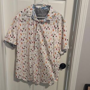 Robert Graham White Shirt with Colorful Cocktail Print